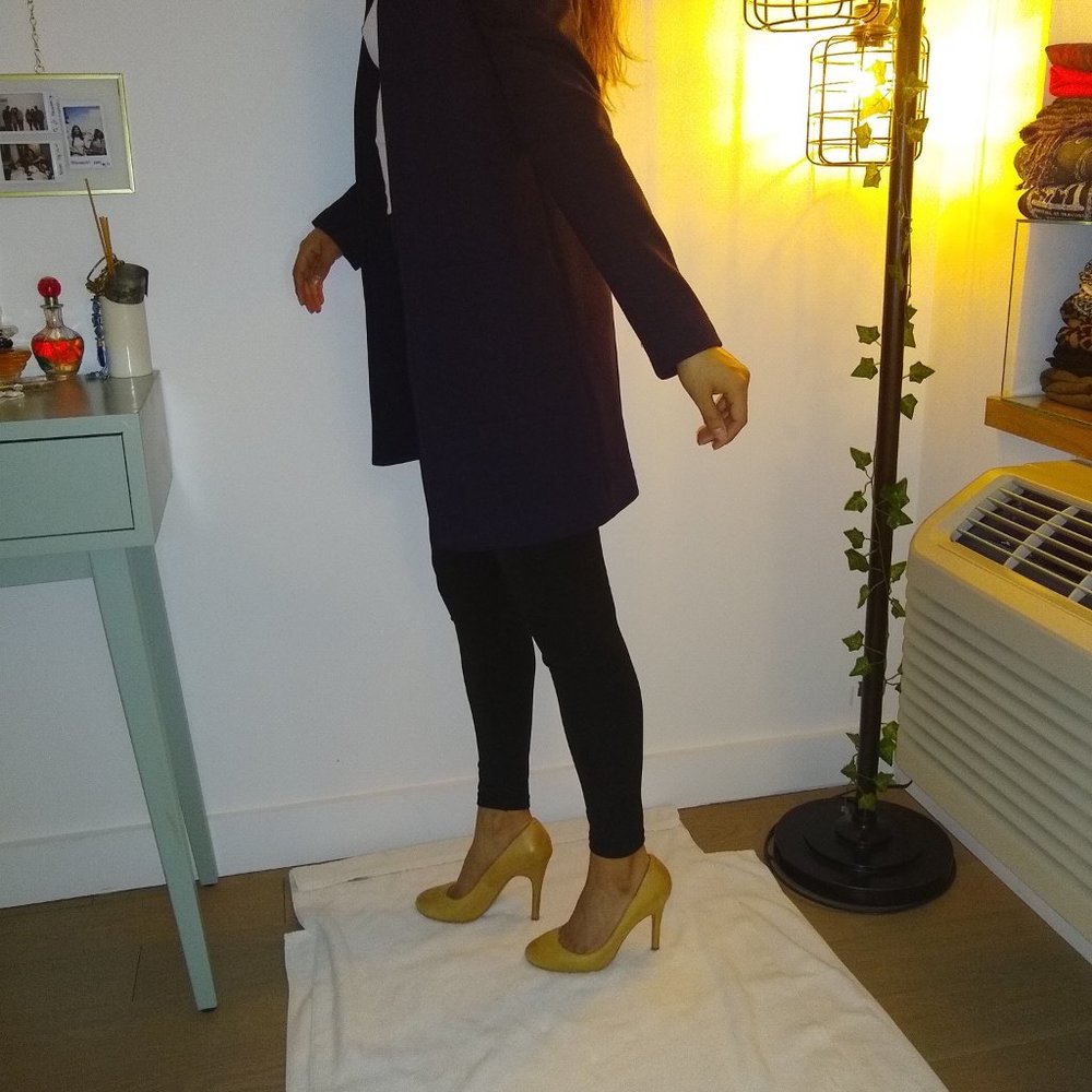 Long open Front Blazer-like Jacket DARK BLUE :)